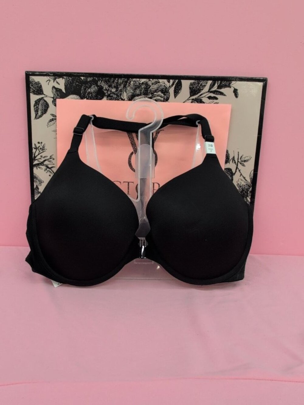 Victoria Secret Pink Wear Everywhere Push Up Front Close T Back Bra 38D Black